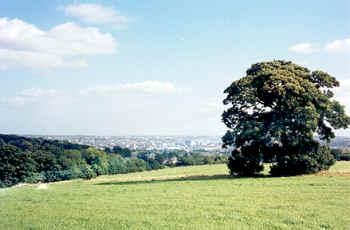 The City of Bradford as viewed from above Chellow Dene, West Yorkshire