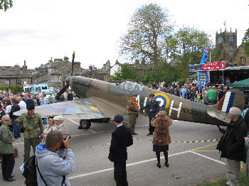Spitfire in Haworth parsonage car park - click here to see the pilot !