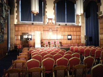 The banqueting hall in City Hall, Bradford