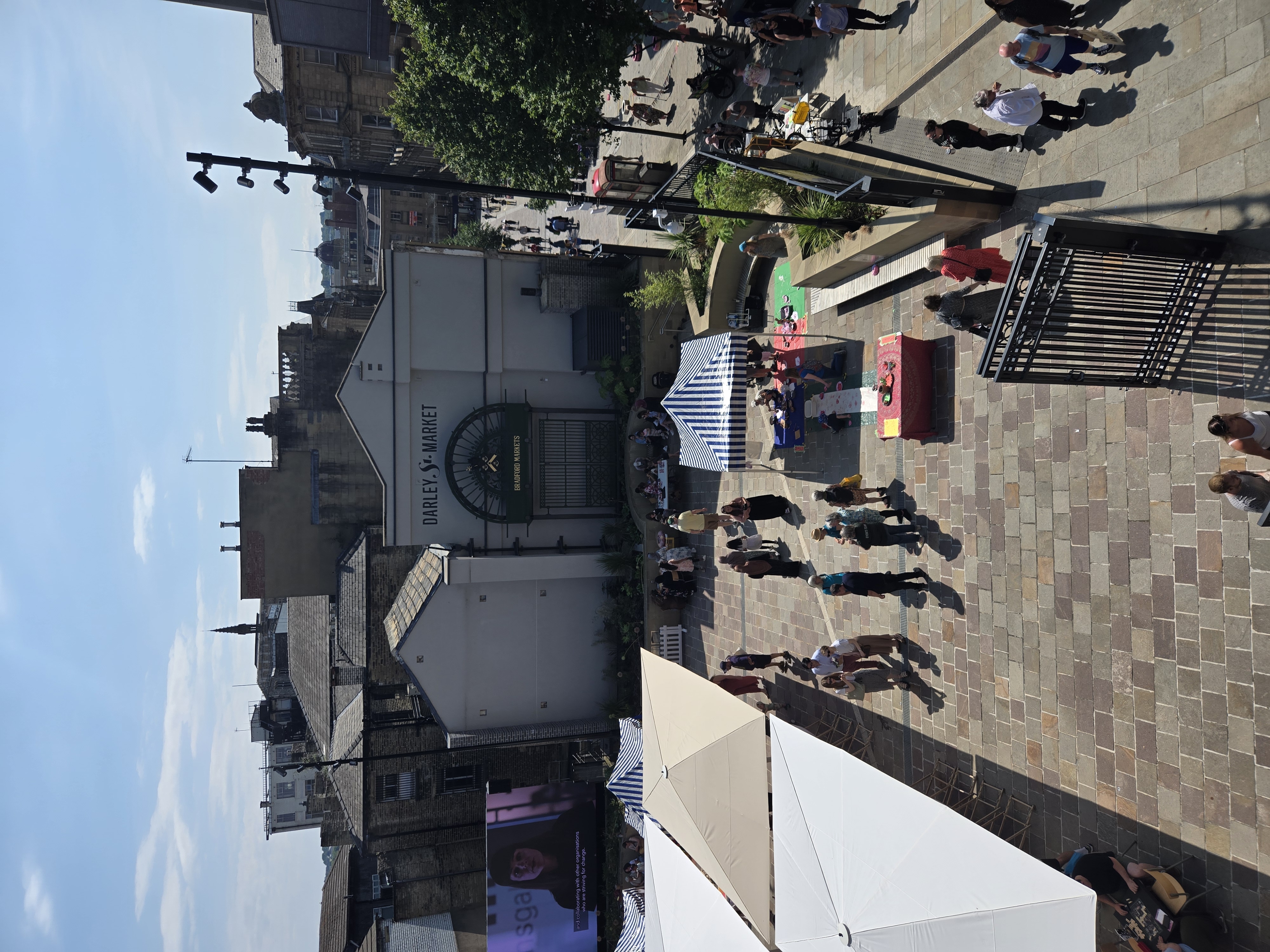 Looking down on market courtyard