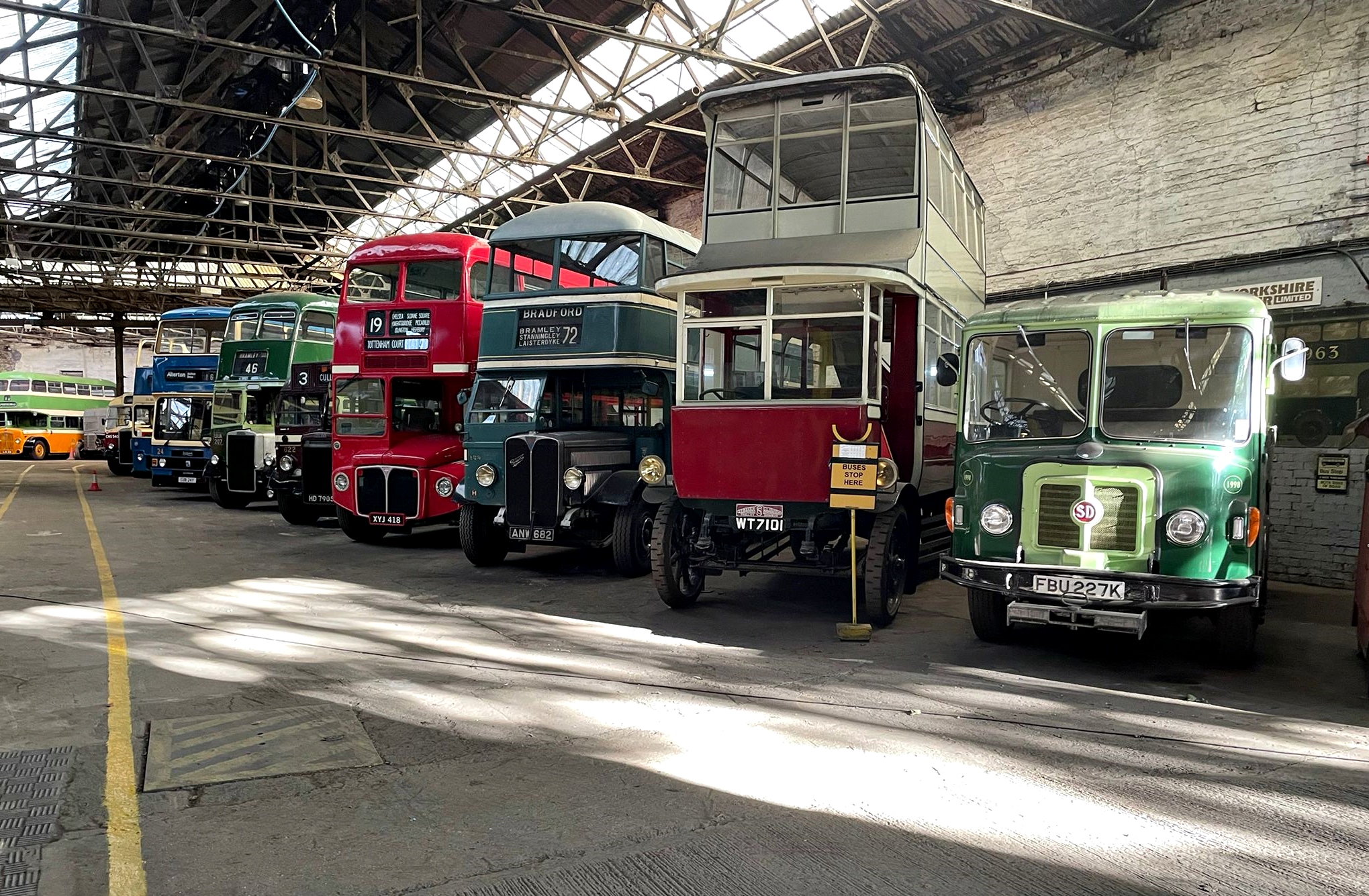 Buses in museum