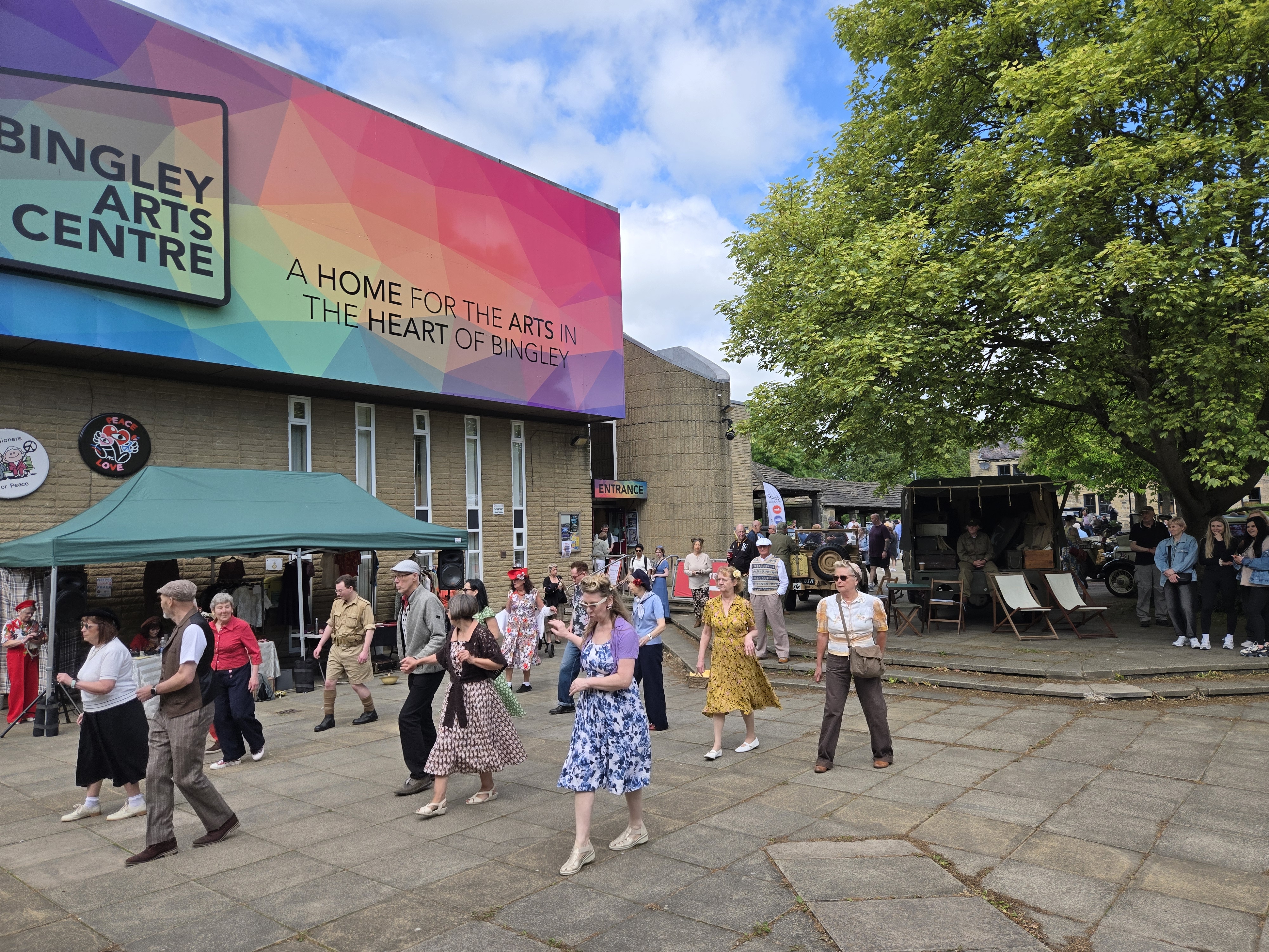 Dancing in the square at the Bingley 1940s day
