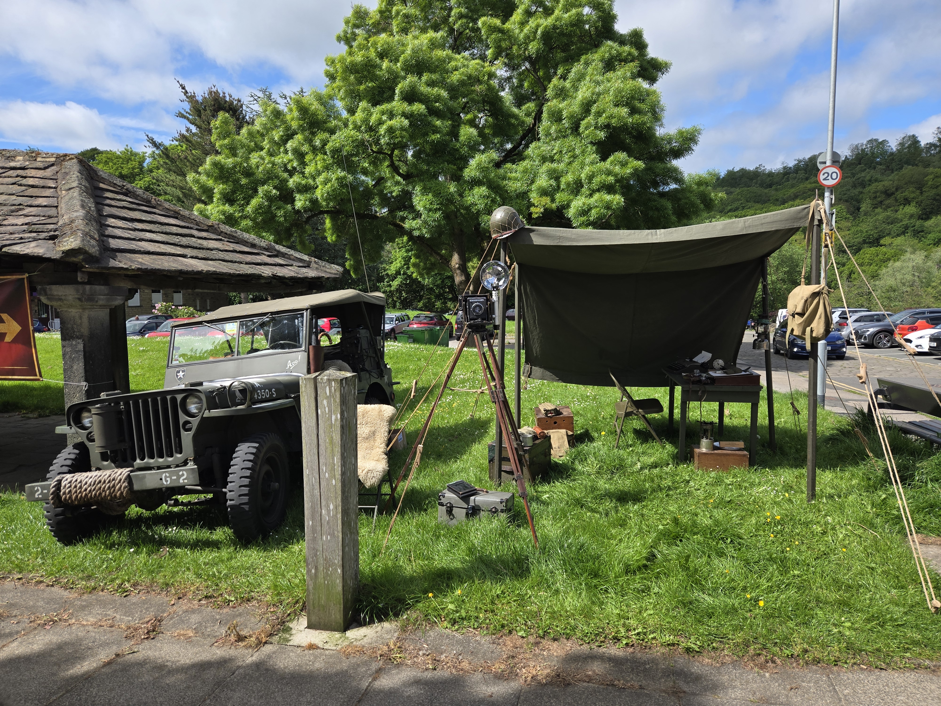 Vintage army tent at the Bingley 1940s day