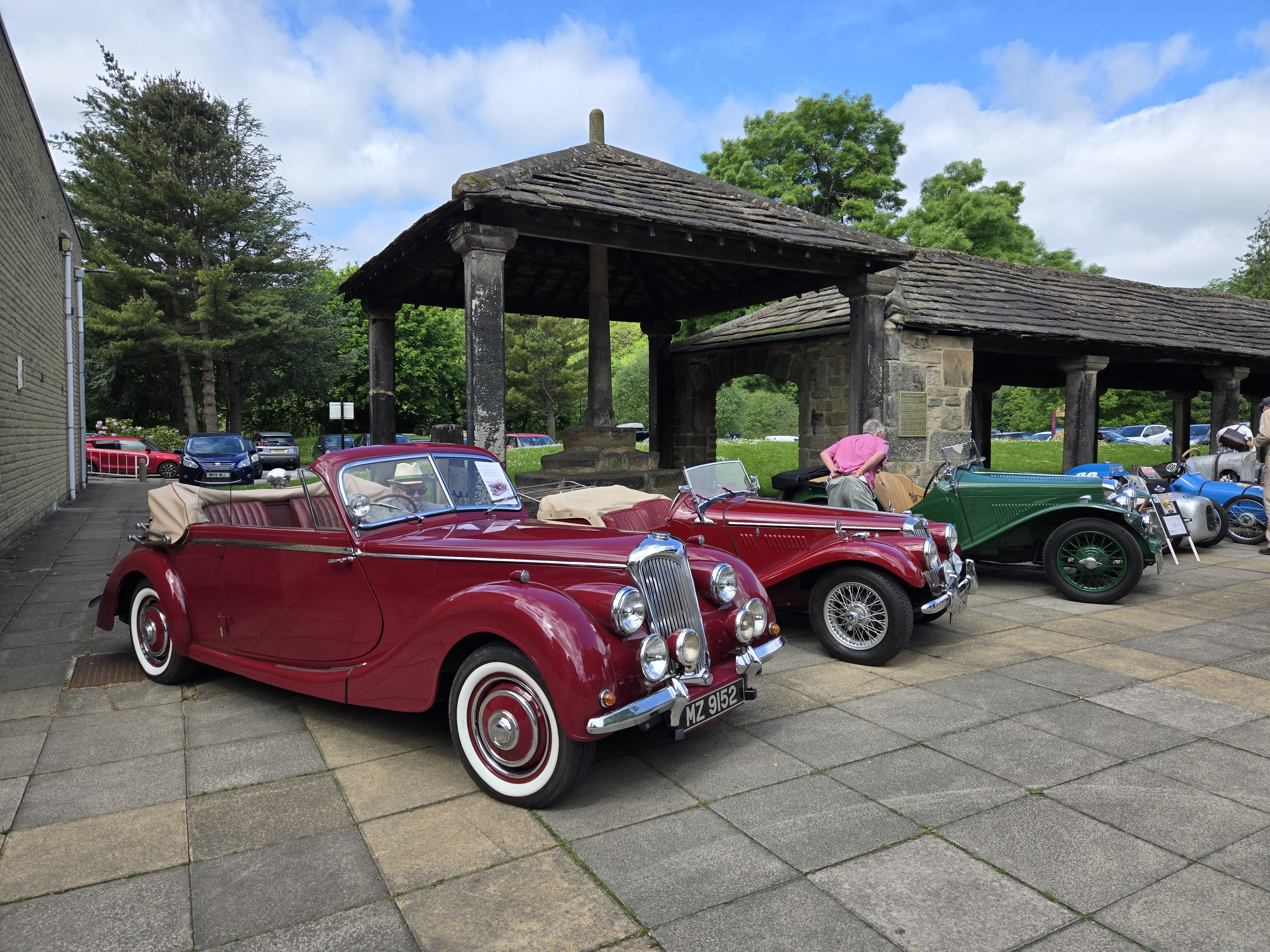 Row of classic cars at the Bingley 1940s day