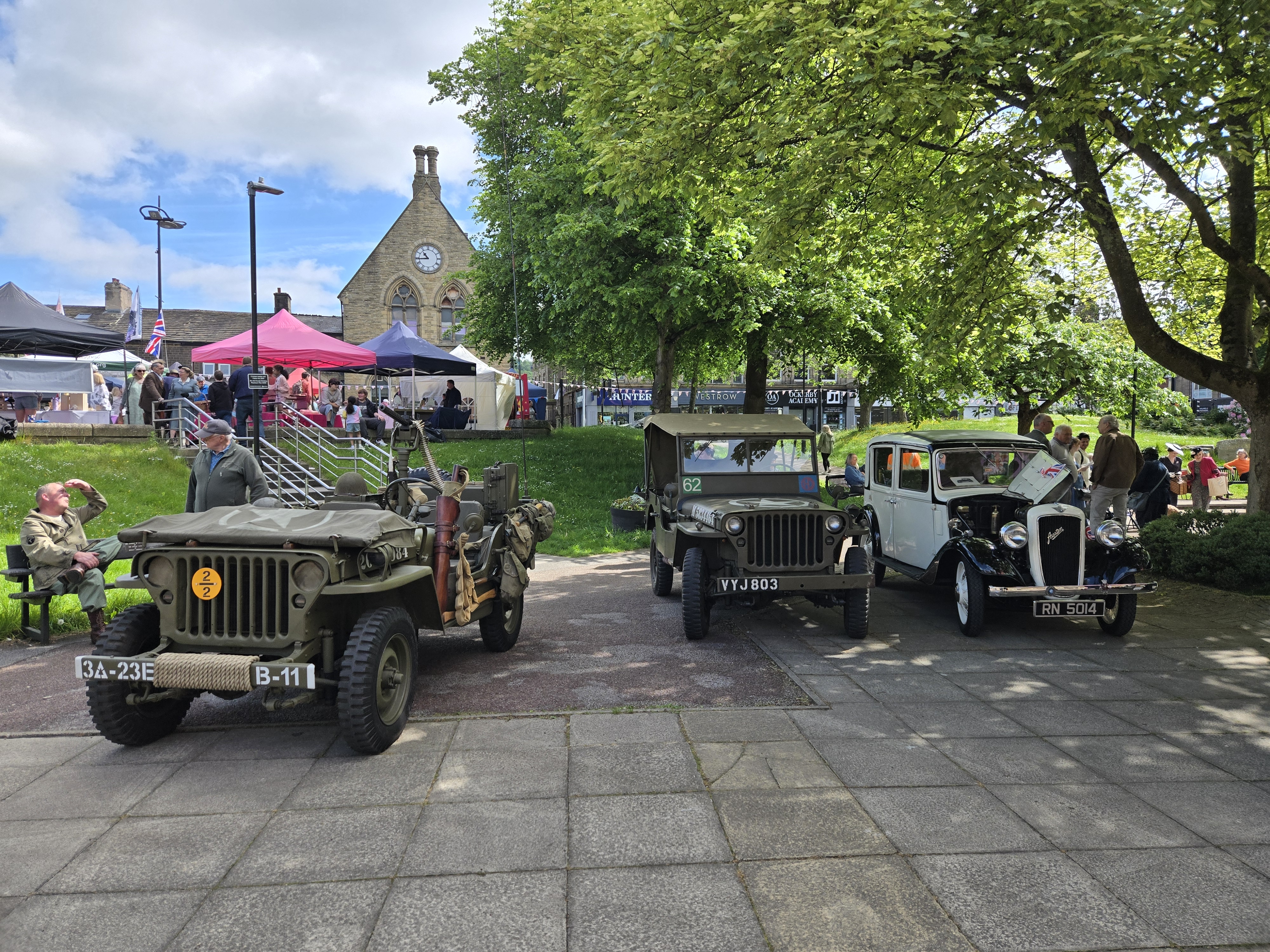 Army vehicles at the Bingley 1940s day