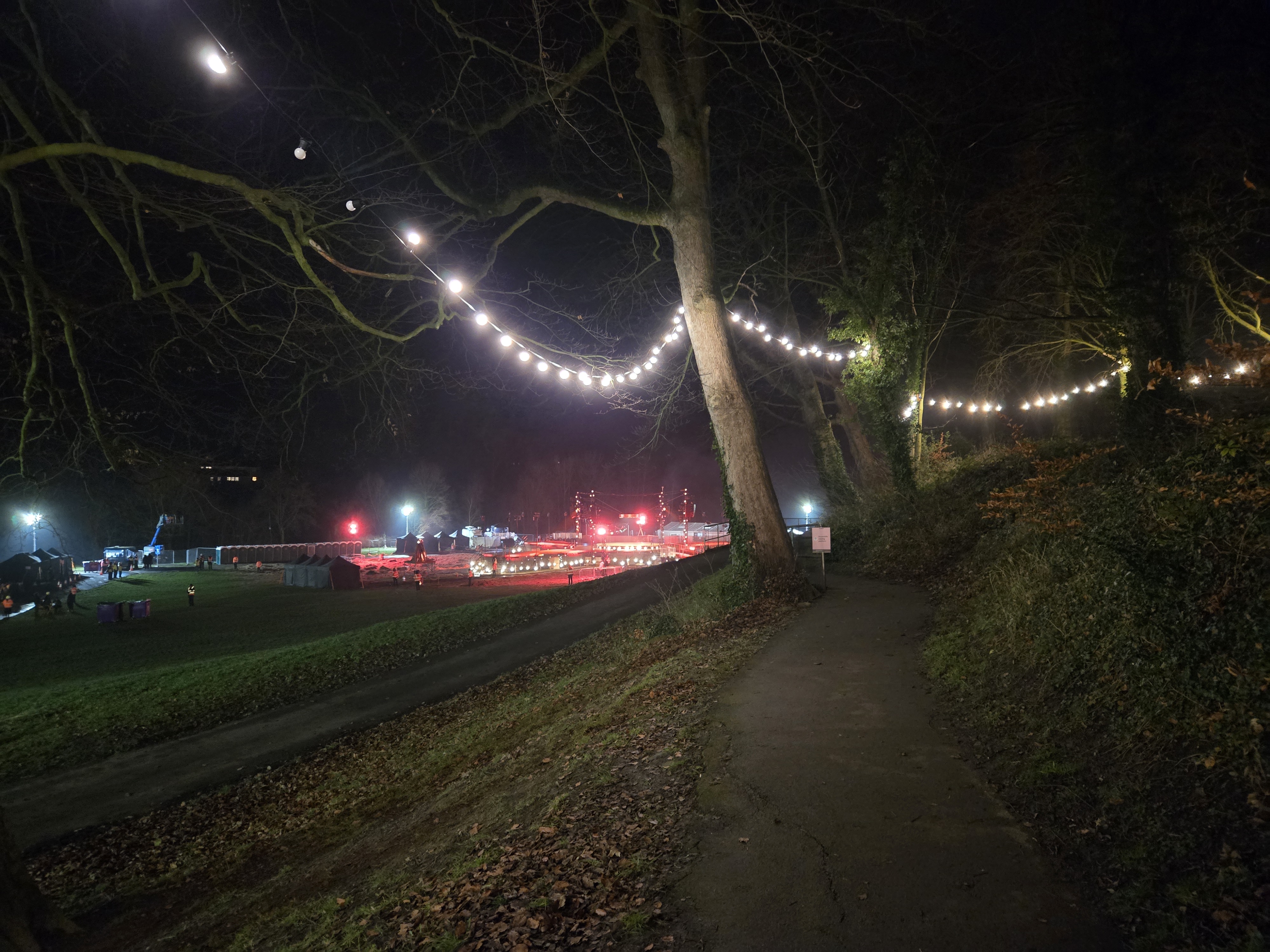 illuminated stage in park