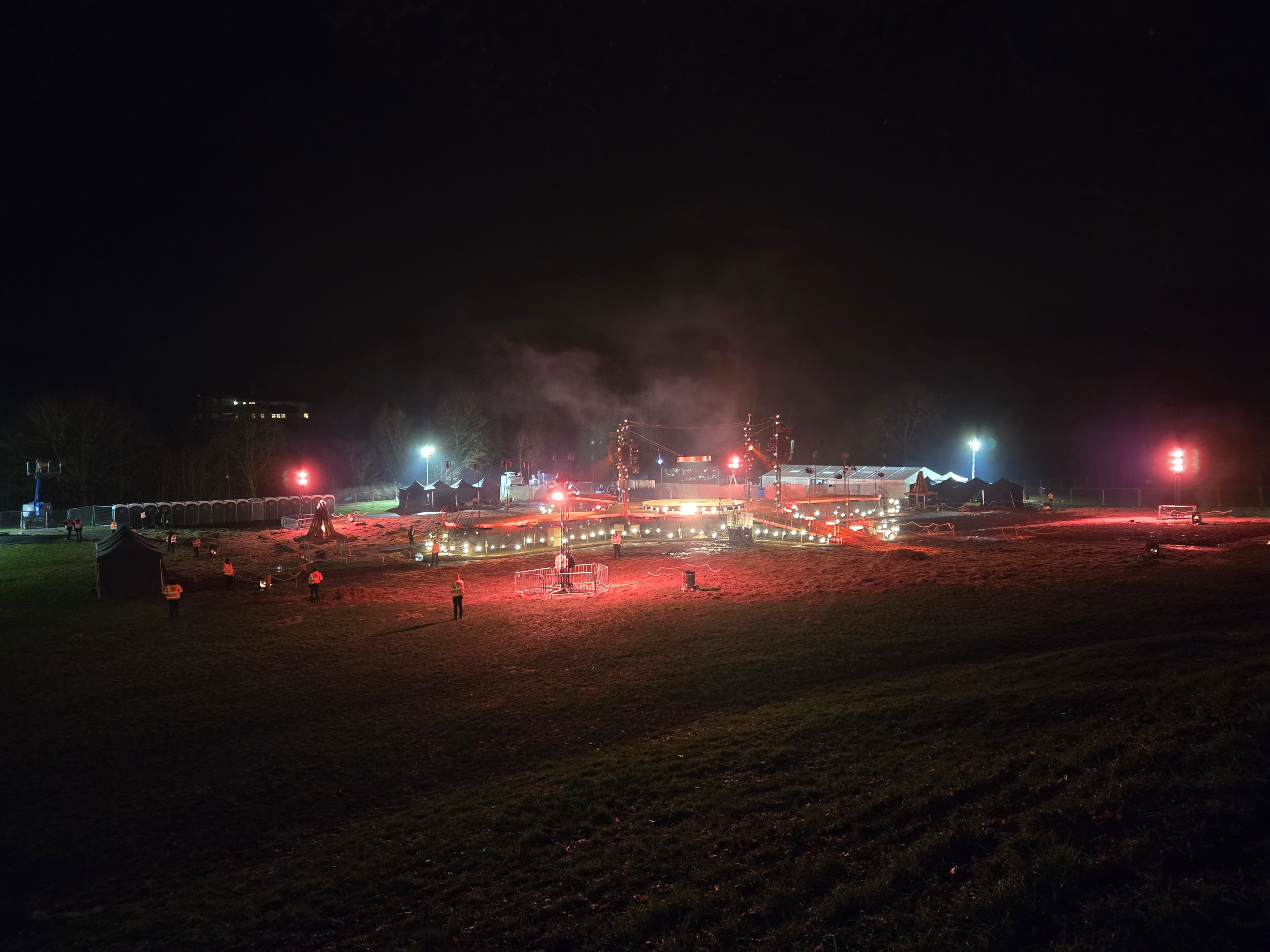 illuminated stage in park