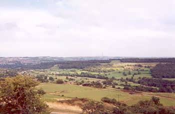 View from Castle Hill, Huddersfield, Kirklees, West Yorkshire - looking towards the Emley Moor transmitter