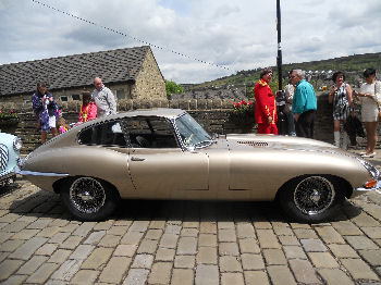E type Jaguar at the Haworth 1960s Weekend