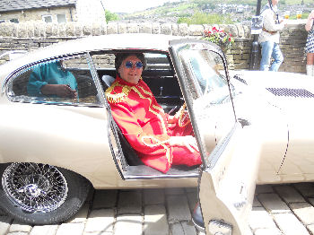 E type Jaguar at the Haworth 1960s Weekend