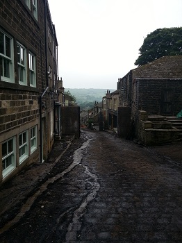 Reconstruction of Haworth main street as it would have looked in the 1840s