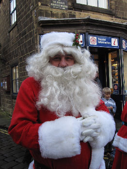 Santa at the Scroggling the Holly event in Haworth