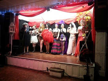 Performers at the Haworth Steampunk Weekend burlesque night