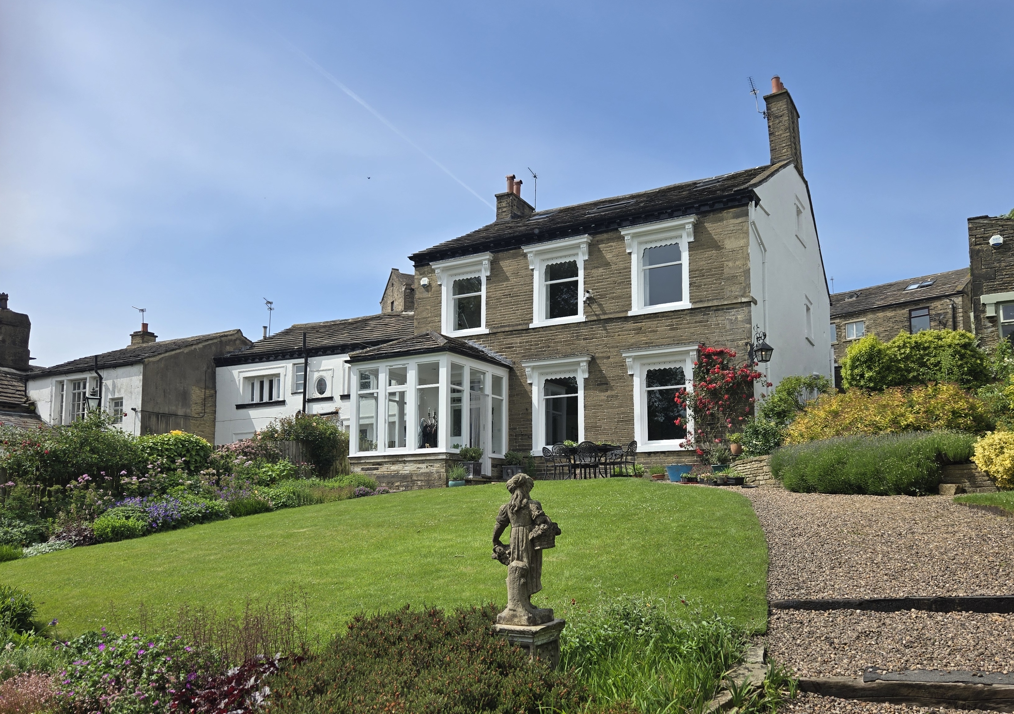 Stone built house with large garden