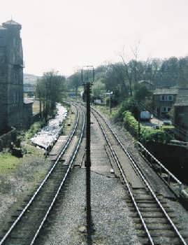 Railway line at Haworth - on the Keighley and Worth Valley line