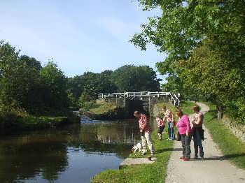 The Leeds Liverpool canal at Hirst Locks near Shipley, Bradford