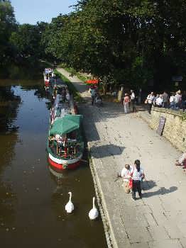 The Leeds Liverpool canal at Hirst Locks near Shipley, Bradford