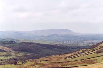 Pendle Hill, viewed from the Stanbury to Colne road