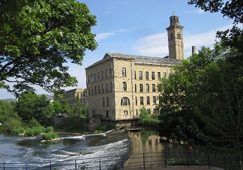 The River Aire at Salt's Mill, Saltaire, Bradford, Yorkshire