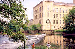 The River Aire at Salt's Mill, Saltaire, Bradford, Yorkshire